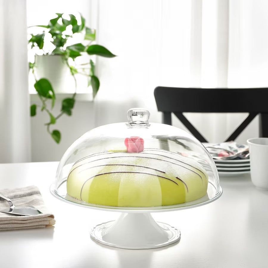 Amazon.com: IMIKEYA Glass Cake Stand with Dome Cover, Multi- Functional  Glass Cover Serving Cover and Cake Cover- Use as Cake Cover, Salad Cover,  Platter Cover, Punch Bowl Cover, Nachos& Salsa Plate Cover :
